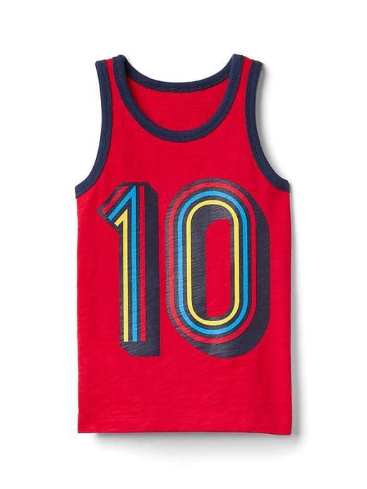 Gap Graphic Slub Tank - Red Sunset