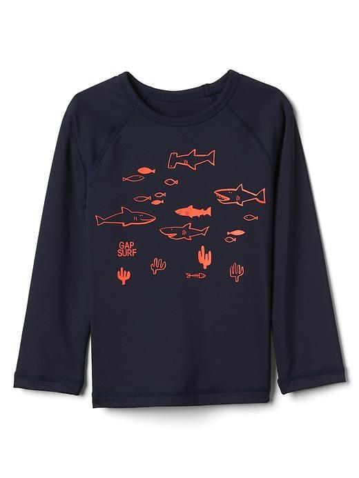 Gap Shark Logo Raglan Rashguard - True Indigo