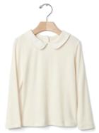 Gap Long Sleeve Collared Tee - Ivory Frost