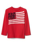 Gap Graphic Long Sleeve Crew Tee - Pure Red