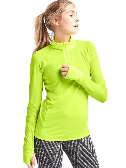 Gap Women Gapfit Breathe Mesh Panel Half Zip Pullover - Active Yellow