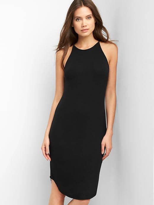 Gap Women Rib Knit Halter Dress - True Black