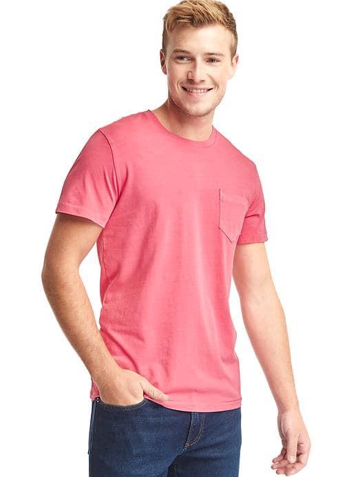 Gap Men Crewneck Pocket Tee - New Pink Kiss