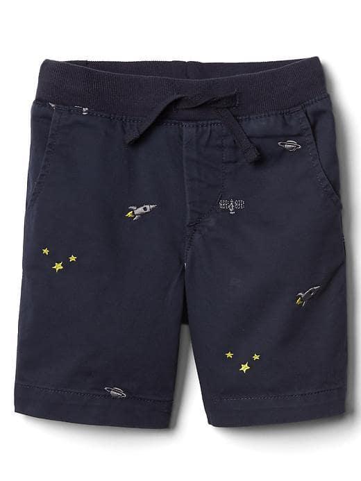 Gap Space Embroidery Pull On Short - Navy