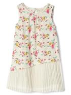 Gap Print Asymmetrical Pleat Dress - Multi Floral