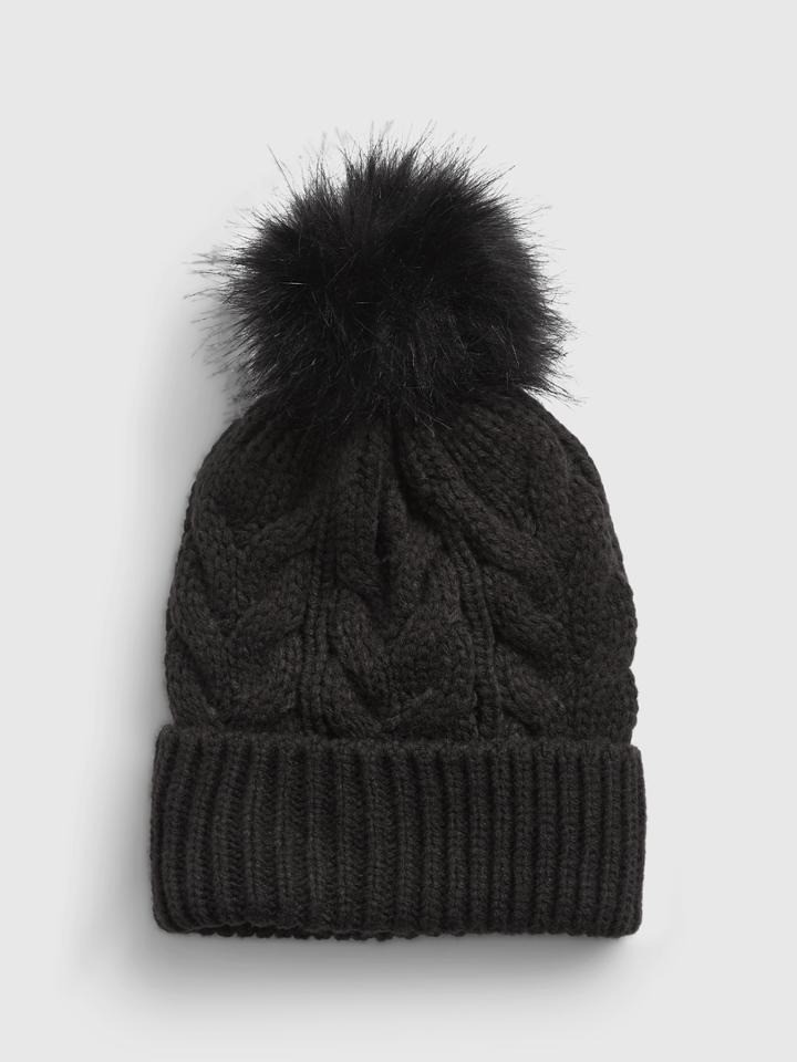 Kids Cable-knit Pom Beanie