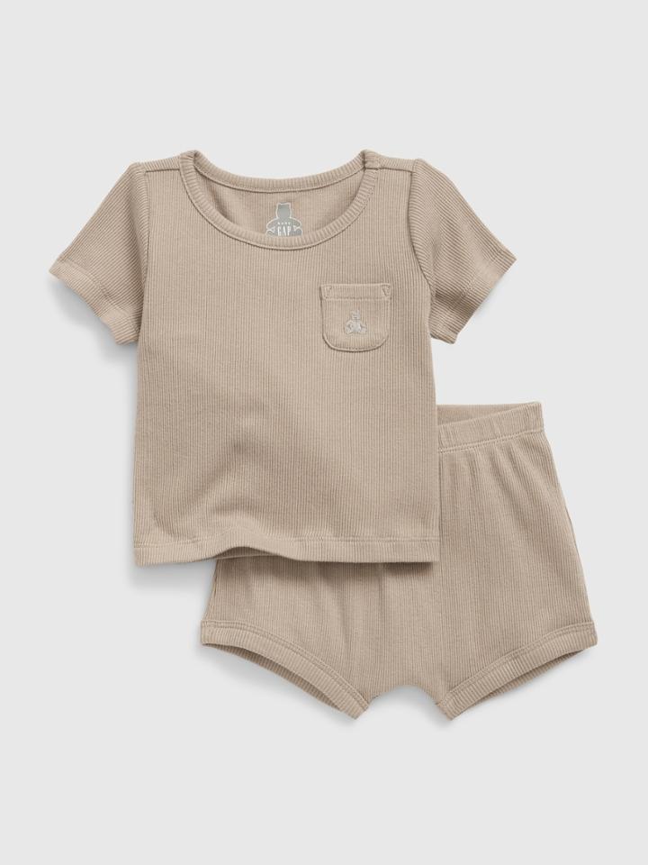 Baby Ribbed 2-piece Outfit Set