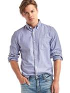 Gap Men Oxford Thin Stripe Slim Fit Shirt - Deep Cobalt