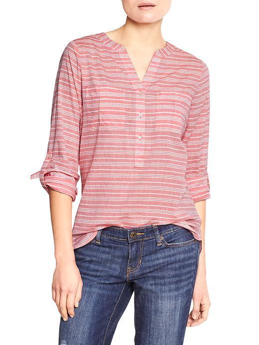 Gap Women Factory Convertible Popover Shirt - Hawaiian Red