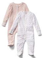Gap Favorite Bear Footed One Piece 2 Pack - Pink Heather