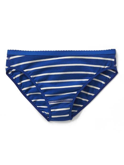 Gap Women High Cut Logo Bikini - Breton Stripe Blue