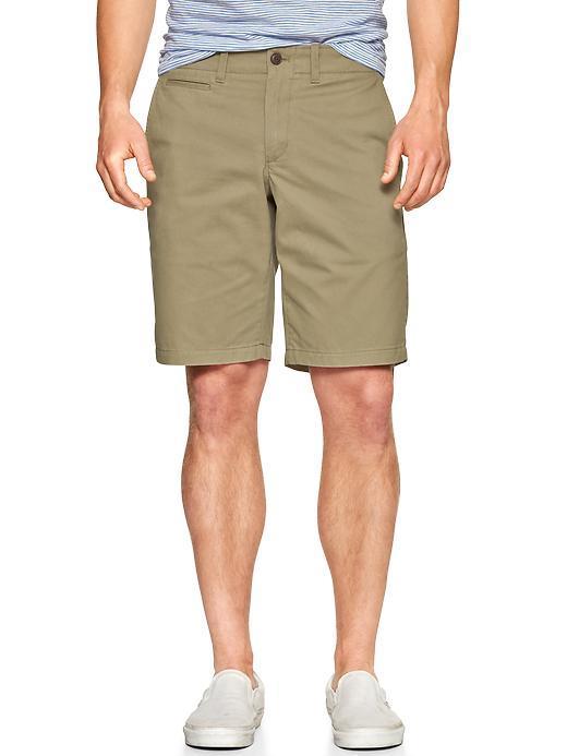 Gap Lived In Flat Front Shorts 10&quot; - Light Olive