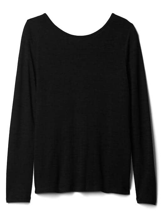 Gap Women Softspun Knit Cross Back Top - True Black