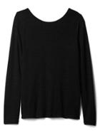 Gap Women Softspun Knit Cross Back Top - True Black