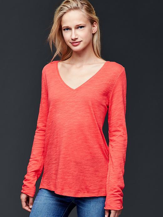 Gap Vintage Relaxed V Neck Tee - Hula Red