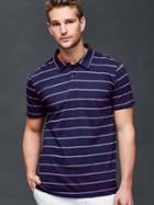 Gap Men Vintage Wash Stripe Polo - Dark Night