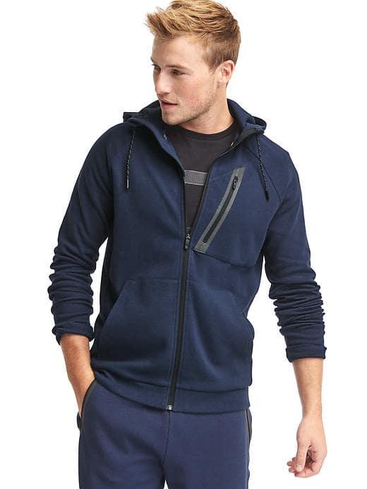 Gap Men Performance Cotton Zip Hoodie - True Indigo