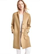 Gap Women Wool Blend Car Coat - Camel