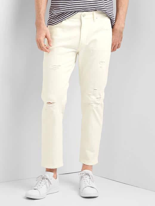 Gap Women Destructed Slim Fit Wader Jeans Stretch - Salt