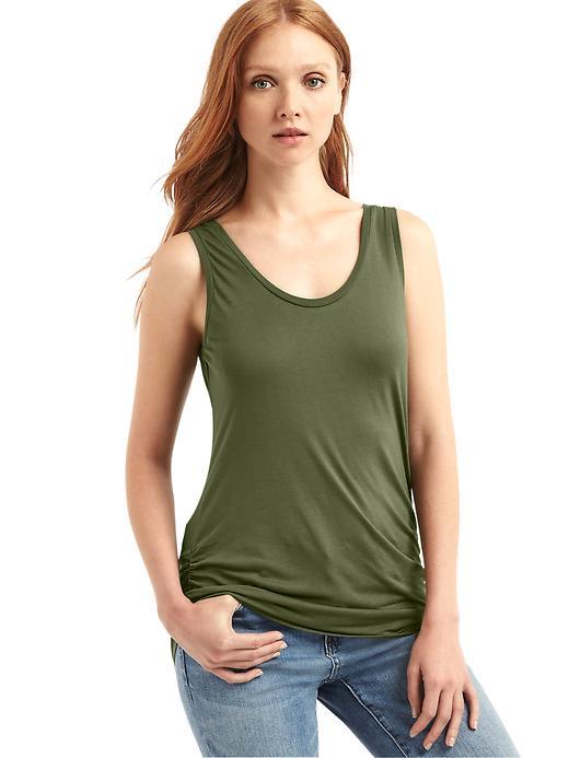 Gap Shirred Scoop Tank - Army Jacket Green