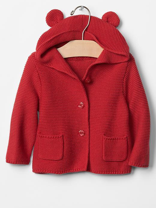 Gap Bear Sweater Hoodie - Modern Red