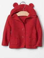 Gap Bear Sweater Hoodie - Modern Red