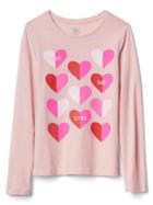 Gap Embellished Graphic Long Sleeve Tee - Icy Pink