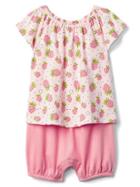 Gap Print Double Layer Shorty One Piece - Pink Cameo