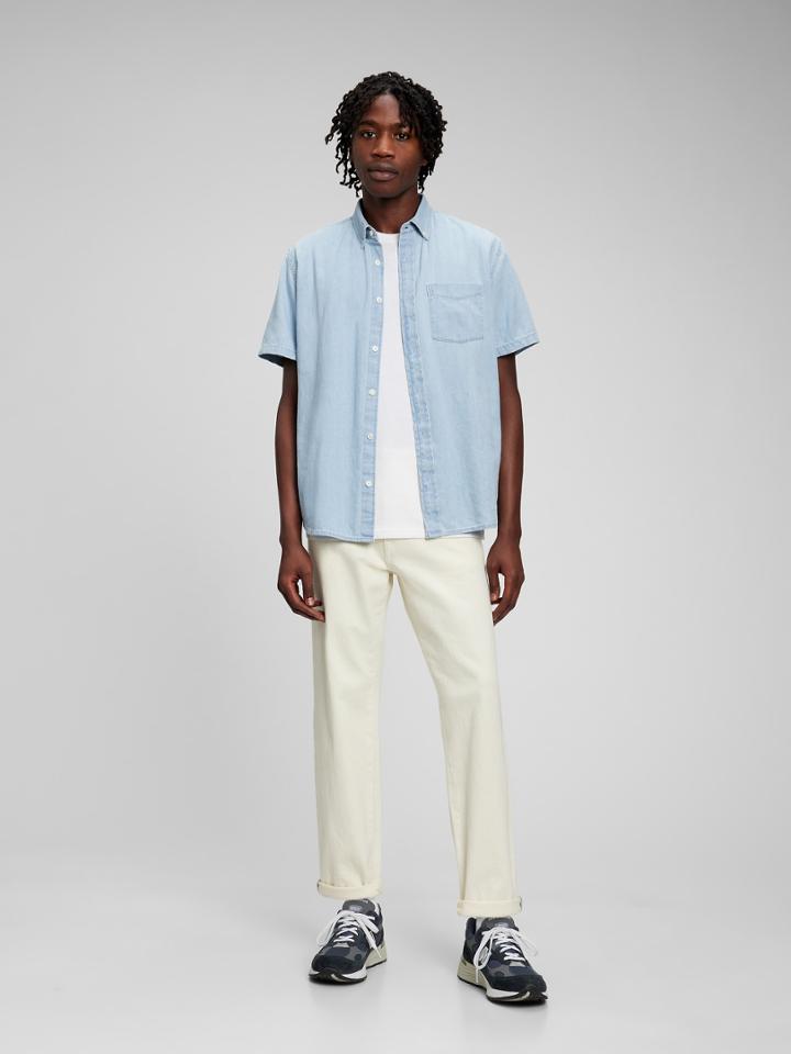 Denim Vacay Shirt With Washwell