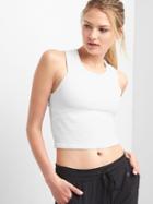 Gap Low Impact Crossback Shelf Crop Tank - White