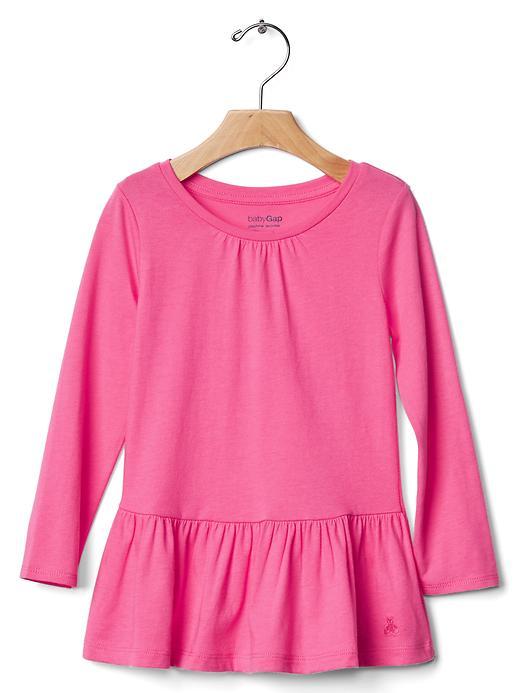 Gap Shirred Peplum Tee - Knockout Pink