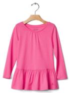 Gap Shirred Peplum Tee - Knockout Pink