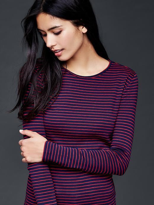 Gap Women Modern Fine Stripe Tee - True Indigo