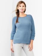 Gap Women Ribbed Pullover Sweater - Denim Blue Heather