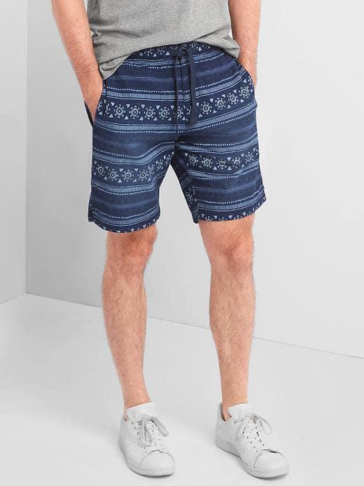 Gap Men Denim Batik Print Shorts 9 - Indigo Print
