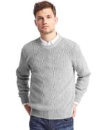 Gap Men Crewneck Shaker Sweater - Light Grey Marle