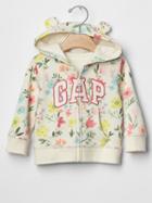 Gap Logo Floral Zip Hoodie - Ivory Frost