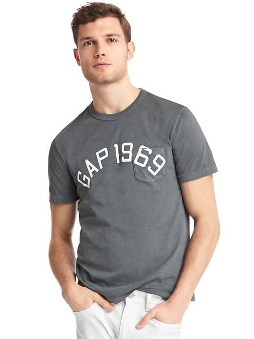 Gap Men Logo Crewneck Pocket Tee - Moonless Night