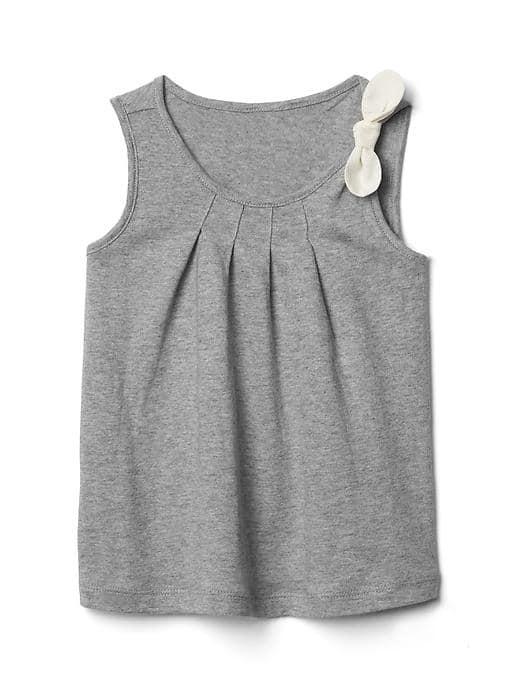 Gap Bow Pleated Tank - Grey Heather