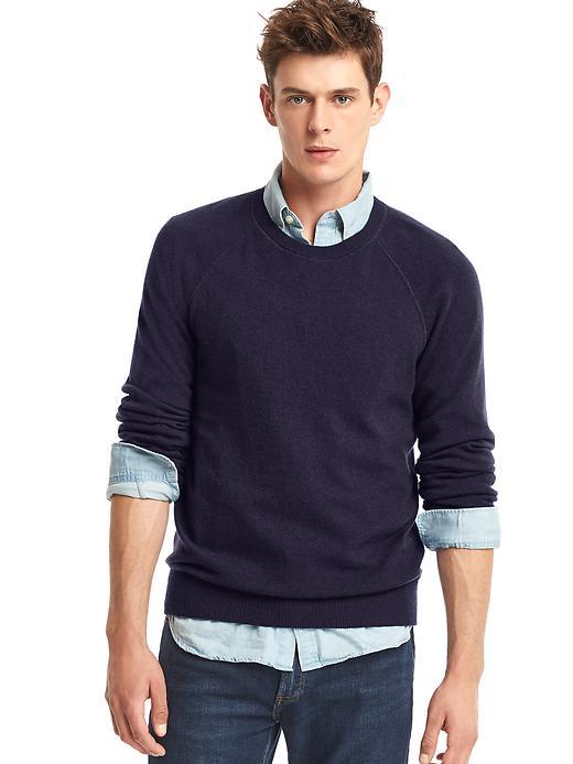 Gap Men Wool Crewneck Sweater - Navy