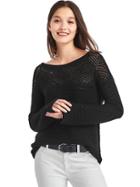 Gap Women Crochet Boatneck Sweater - Black