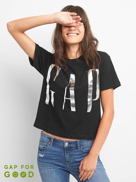 Gap Women Crop Logo Tee - Black