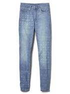 Gap Women Mid Rise Print True Skinny Ankle Jeans - Light Indigo