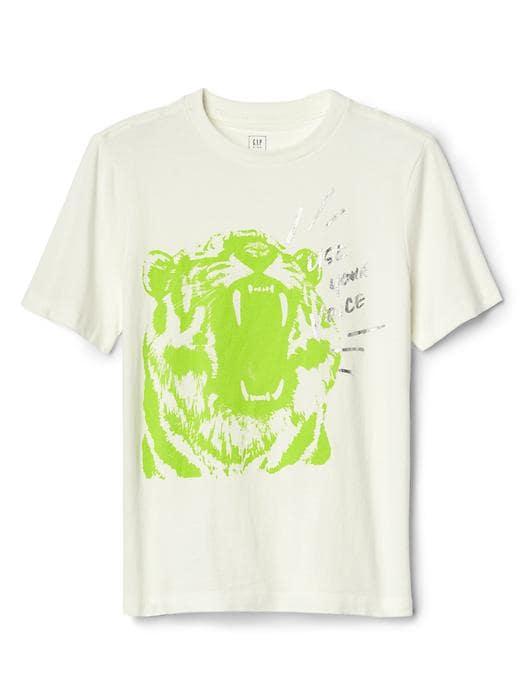Gap Gapkids Graphic Short Sleeve Tee - New Off White Tiger