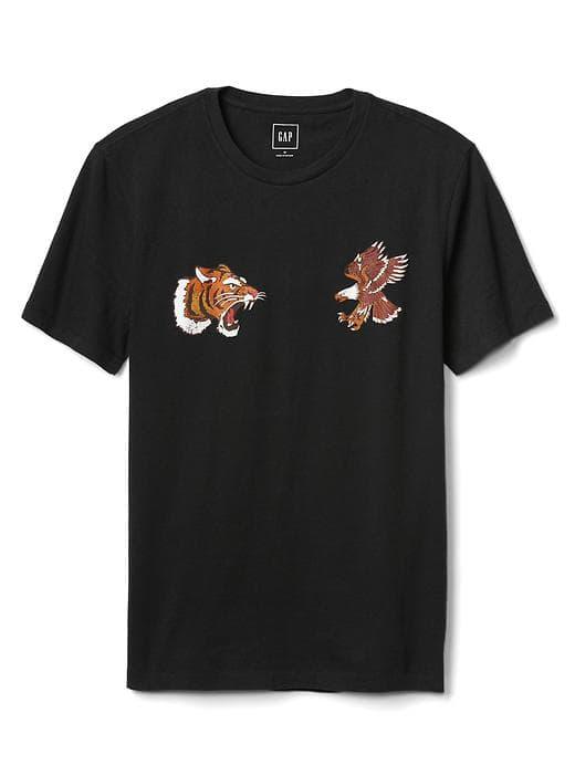 Gap Men Graphic Crewneck Tee - Tiger Eagle Tatoo