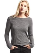 Gap Women Softspun Knit Cowl Back Top - Pavement
