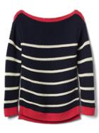Gap Women Stripe Boatneck Sweater - Blue Galaxy