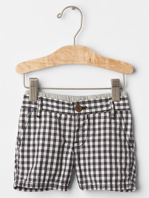 Gap Plaid Pull On Shorts - Soft Black
