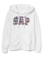 Gap Women Americana Logo Zip Hoodie - White