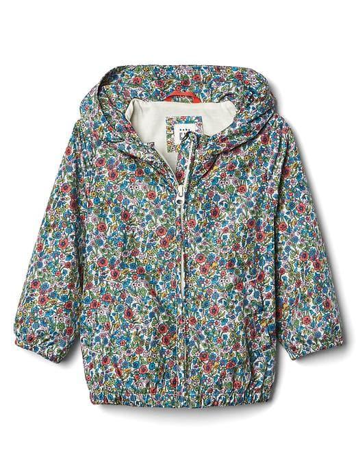 Gap Floral Jersey Lined Windbreaker - Flower Print